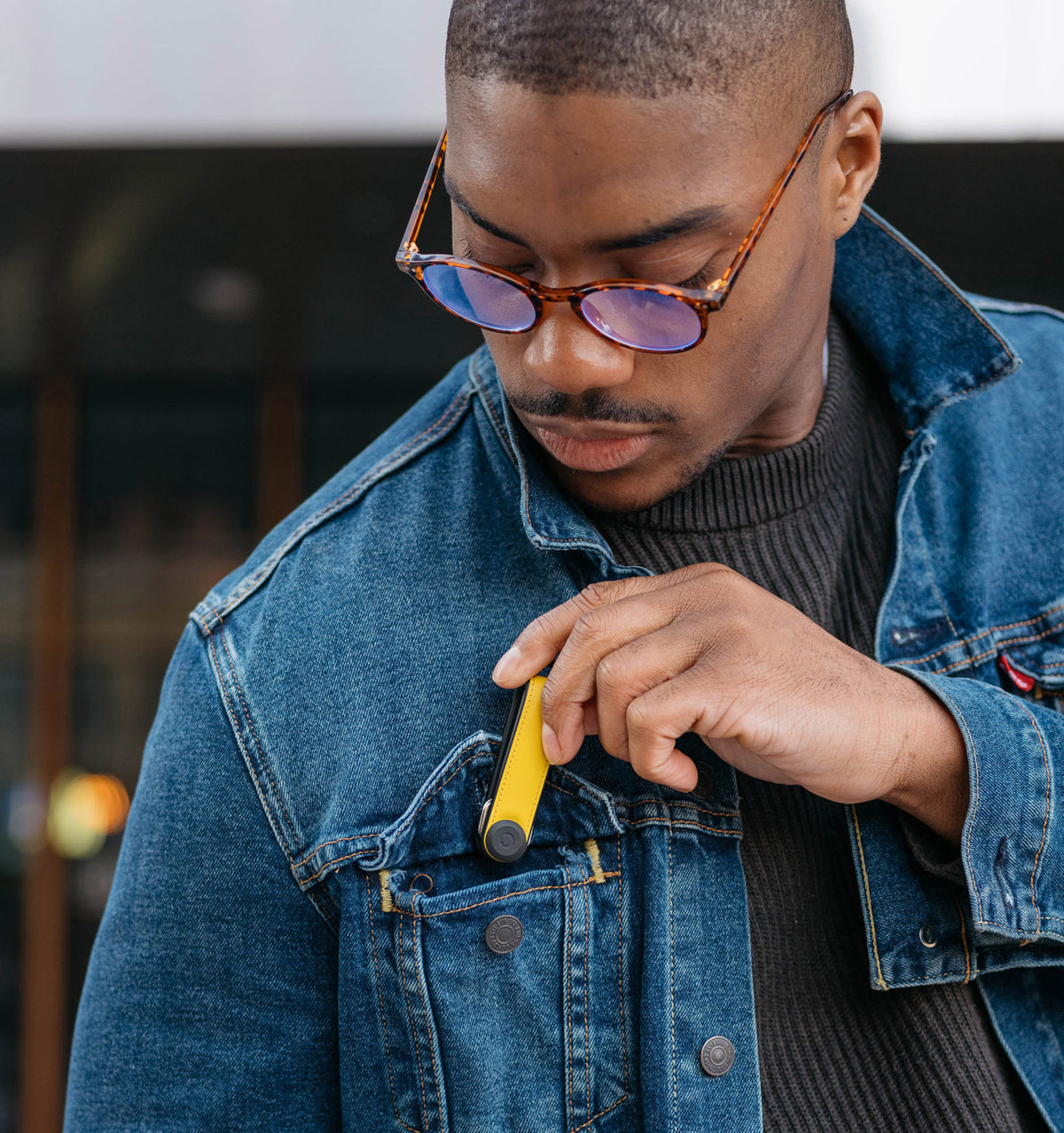 Orbitkey Hybrid Leather Key Organiser - Sollar Yellow