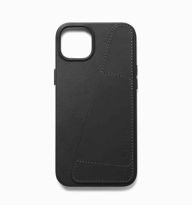 Mujjo Full Leather Wallet Case - iPhone 14 Plus - Black