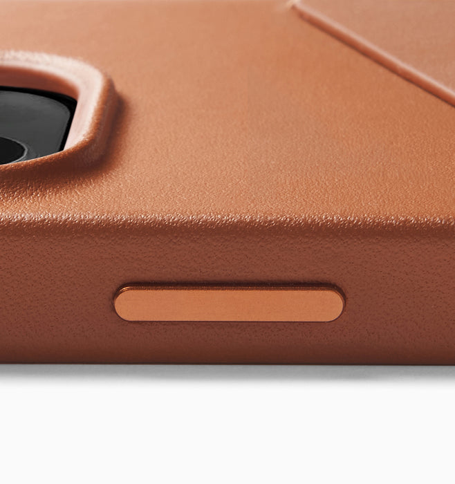 Mujjo Full Leather Wallet Case - iPhone 14 Plus - Tan