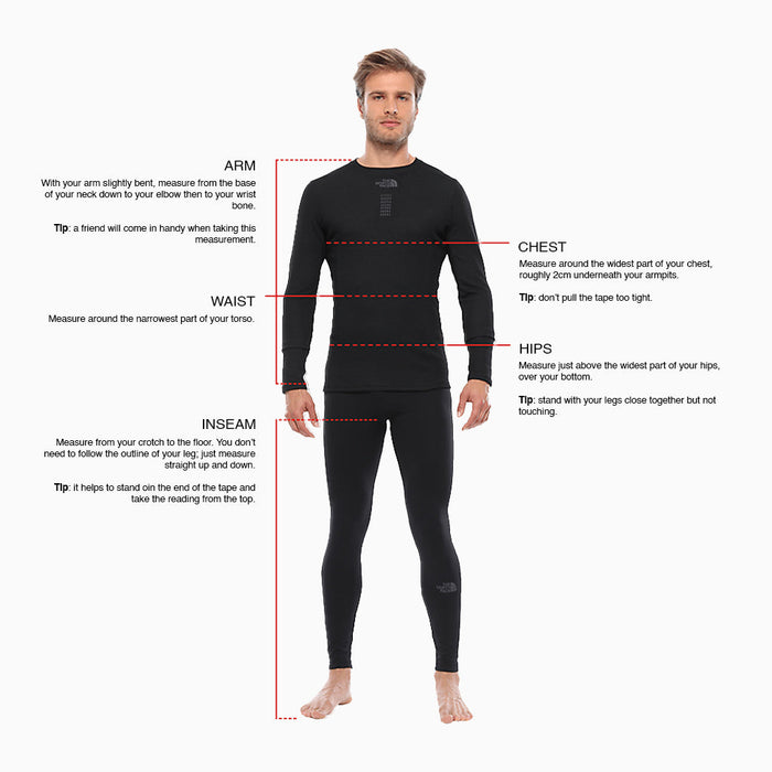 The north face on sale t shirt size chart